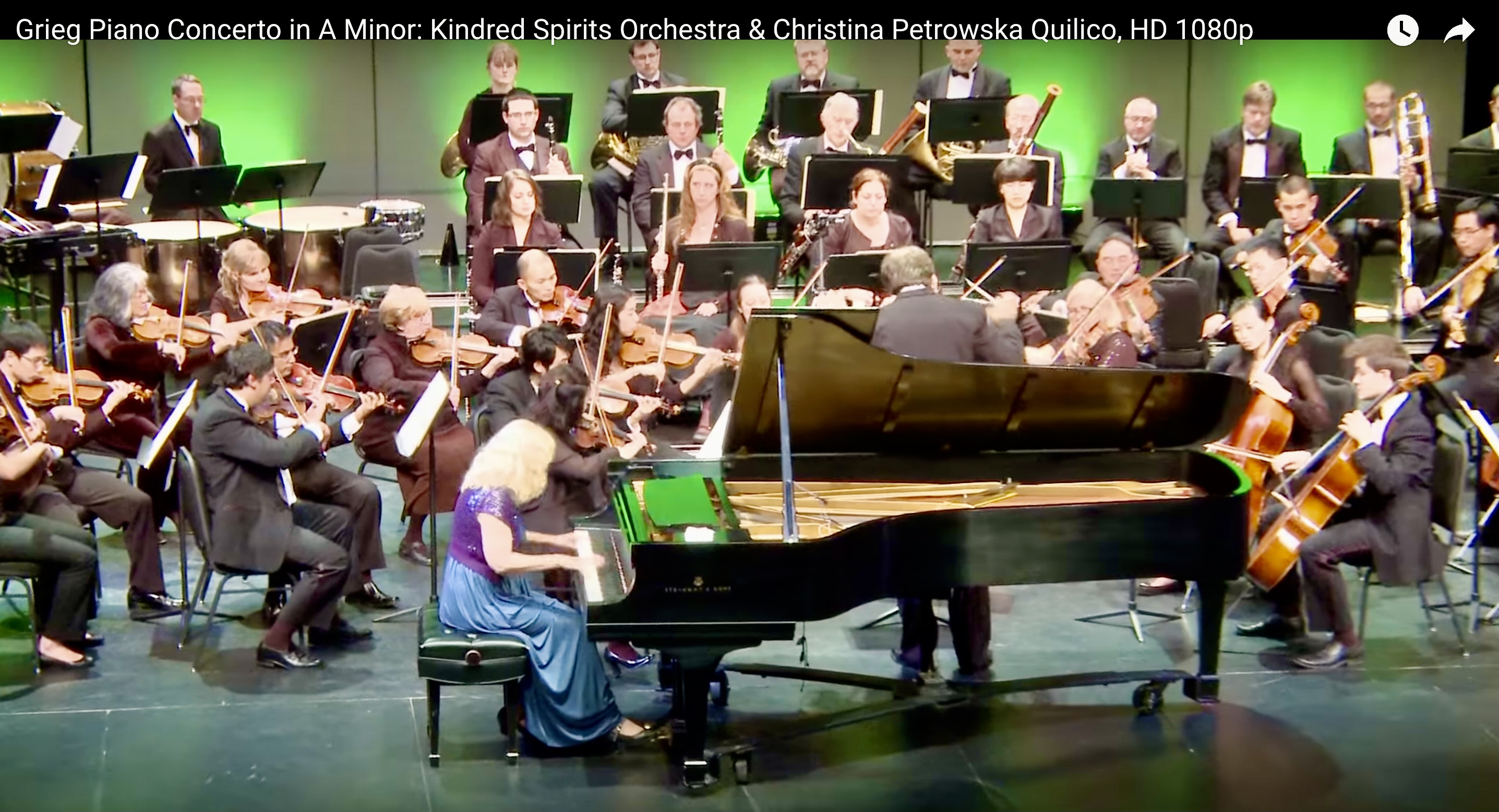 Grieg piano concerto, Christina Petrowska Quilico, Kindred Spirits Orchestra, Kristian Alexander, conductor.