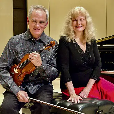 Christina and Jacques Israelievitch, violinist after a concert 