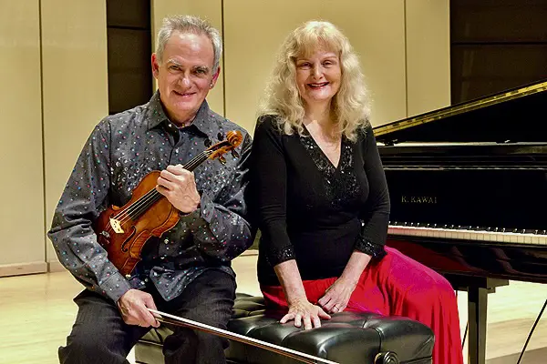 Christina and Jacques Israelievitch, violinist after a concert 