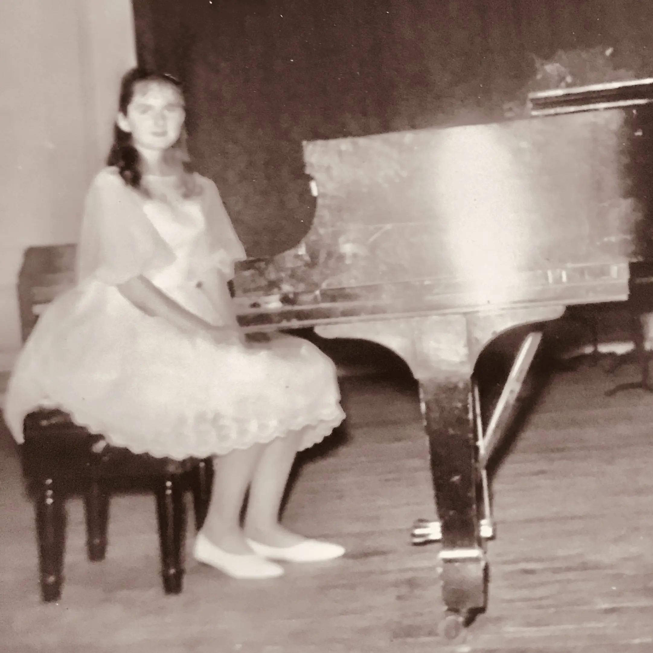 Debut with orchestra in New York as a kid. Bad photo by Mom.
