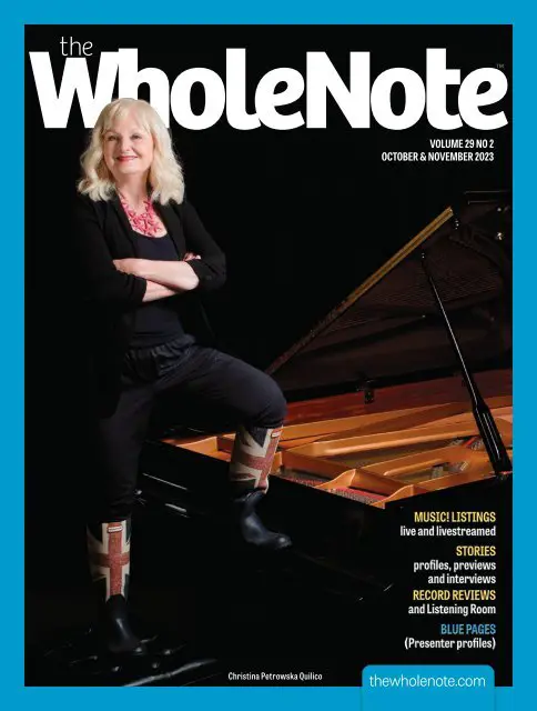 Cover girl for Wholenote Magazine again