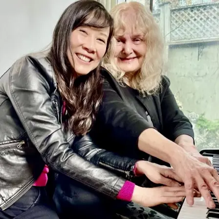 Christina and composer Alice Ping Yee Ho having fun after a rehearsal