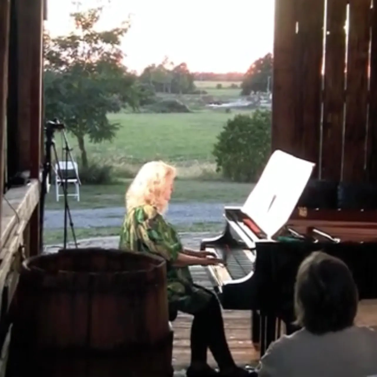 Playing for the Big Lake Festival in an old barn, winery near by.