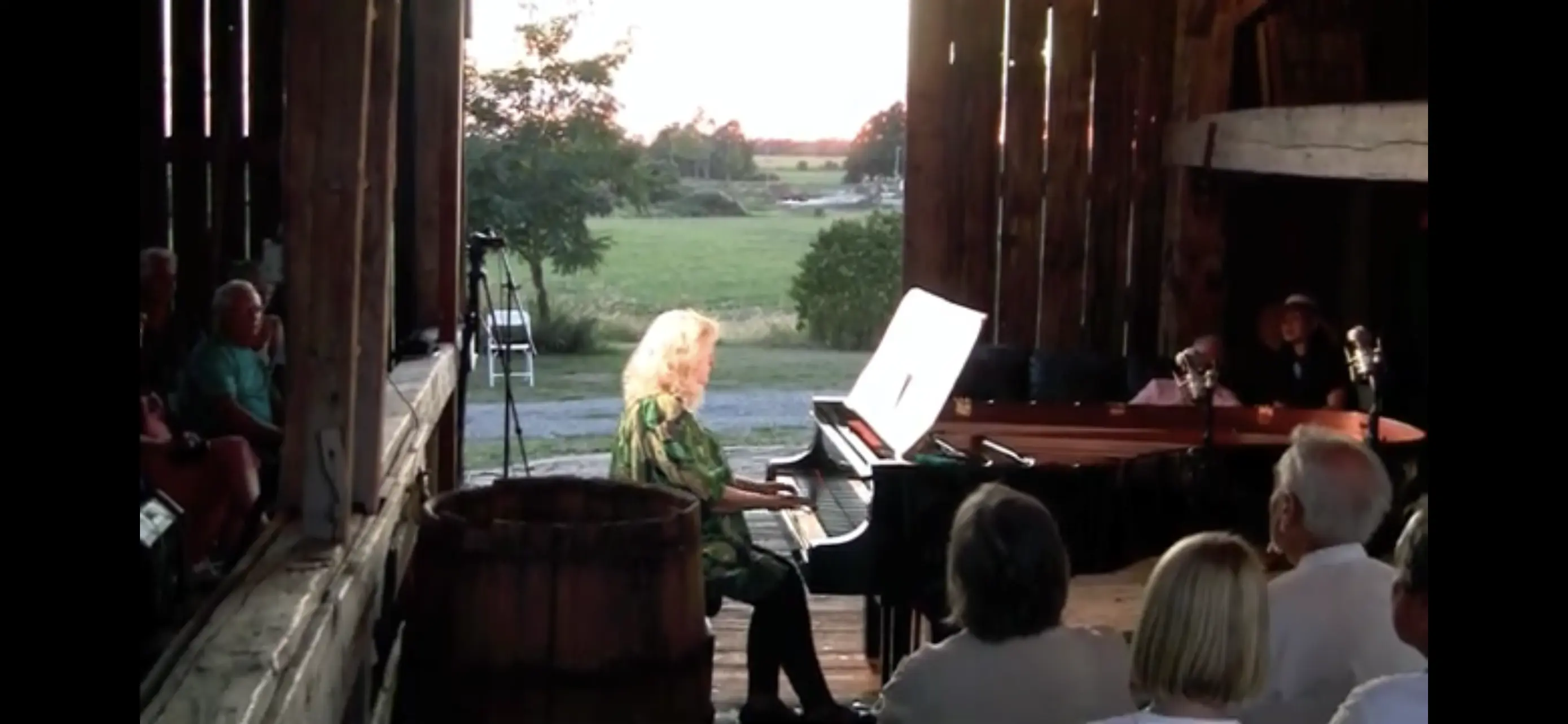 Playing for the Big Lake Festival in an old barn, winery near by.